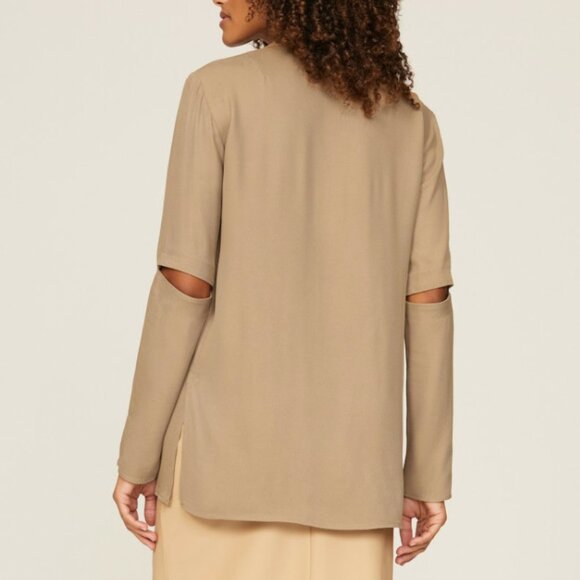 TIBI Cutout Elbow Button Up Top Size 4 - Picture 2 of 8